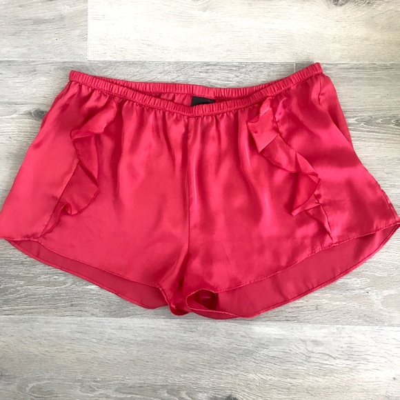 H&M Shorts Hm Red Satin Ruffle Sleep Shorts Poshmark